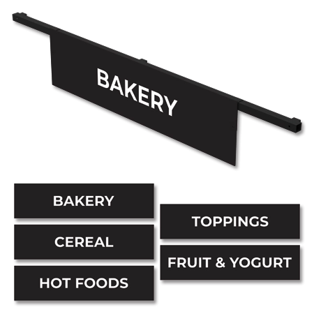 Hanging Category Rail-Mounted Breakfast Signs w/o Drinks