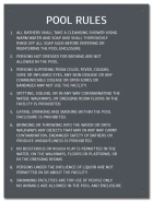 Nevada Pool Rules Sign