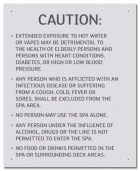 Nevada Spa Rules Sign