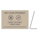 No Cash Payment - Easel Sign