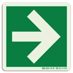 Photoluminescent Directional Arrow Sign (Straight)