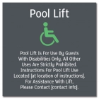Pool Lift Rules w/ISA Symbol - Large