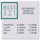 Restaurant Sign w/Hours