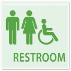Restroom Sign w/Unisex & ISA Symbols