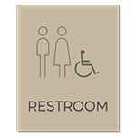 Restroom Sign w/Unisex & ISA Symbols