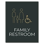 Restroom Sign w/Unisex with Child & ISA Symbols