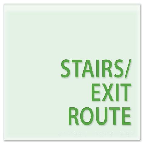 "Stairs/Exit Route" Egress Sign - CA Compliant