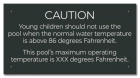 State Pool Sign - Caution Pool Temperature - Michigan Compliant