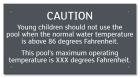 State Pool Sign - Caution Pool Temperature - Michigan Compliant