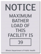 State Pool Sign - Max Bather Load - Illinois Compliant