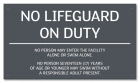 State Pool Sign - No Lifeguard On Duty - KY Compliant