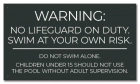State Pool Sign - No Lifeguard on Duty - Maryland Compliant
