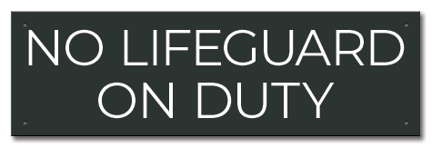 State Pool Sign - No Lifeguard on Duty - Montana Compliant