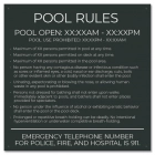 State Pool Sign - Pool Rules - New York City Compliant