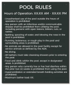 State Pool Sign - Pool Rules - Rhode Island