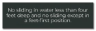 State Pool Sign - Sliding in Pool - New York City Compliant