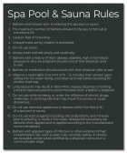 State Pool Sign - Spa Rules - DC Compliant