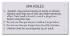 State Pool Sign - Spa Rules - Missouri Compliant