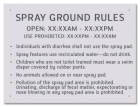 State Pool Sign - Spray Ground Rules - New York City Compliant