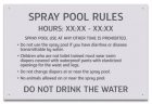 State Pool Sign - Spray Pool Rules - Montana Compliant