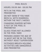 State Pool Signs - Pool Rules - Texas Compliant
