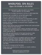 Whirlpool Spa Rules Sign