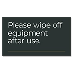 Wipe Off Equipment Sign