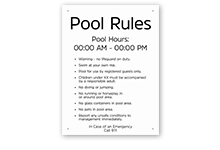 Pool & Spa Signs