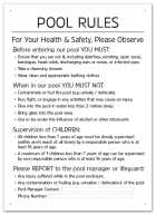 British Columbia Pool Rules Sign