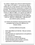 California Human Trafficking Spanish Version Notice
