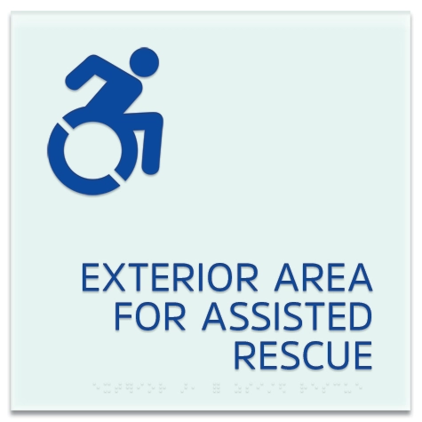 Exterior Area for Assisted Rescue Sign - Dynamic ISA Symbol