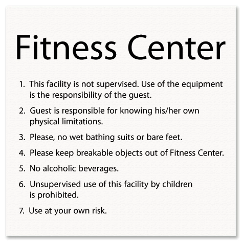 Fitness Center Policy & Rules