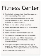 Fitness Center Rules Sign