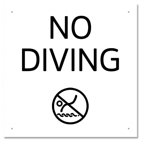 No Diving Sign w/Symbol