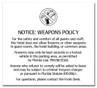 'Notice: Weapons Policy' Sign w/Symbol - FL Compliant - Celtec Version