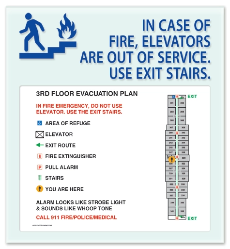 Standard Elevator Evacuation Plans - CA Compliant