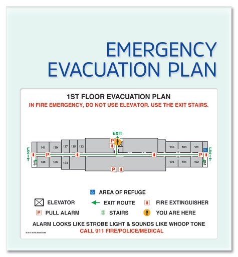 Standard Entrance Evacuation Plans - CA Compliant