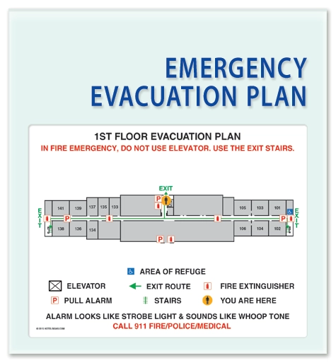 Standard Entrance Evacuation Plans - CA Compliant