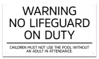 State Pool Sign - No Lifeguard - Minnesota Compliant