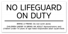 State Pool Sign - No Lifeguard on Duty - Oregon Compliant