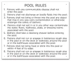State Pool Sign - Pool Rules - New Hampshire