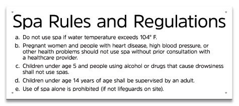 State Pool Sign - Spa Rules - Montgomery, AL Compliant