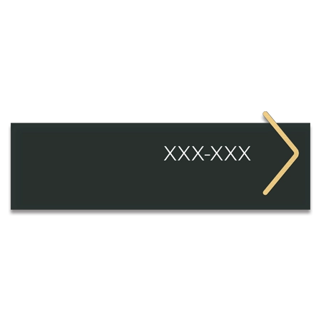 1-Line Right Directional Sign - Guest Room Numbers
