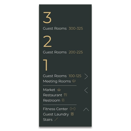 10-Line Directional Sign w/Floor ID & Symbols
