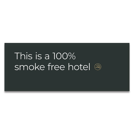 100% Smoke-Free Hotel Sign with Symbol
