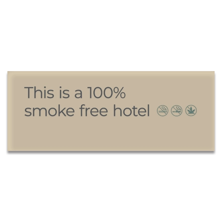 100% Smoke-Free Hotel Sign w/Symbols