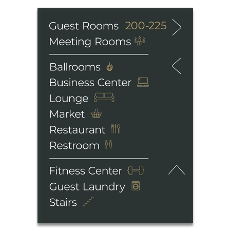 11-Line Directional Sign w/Symbols