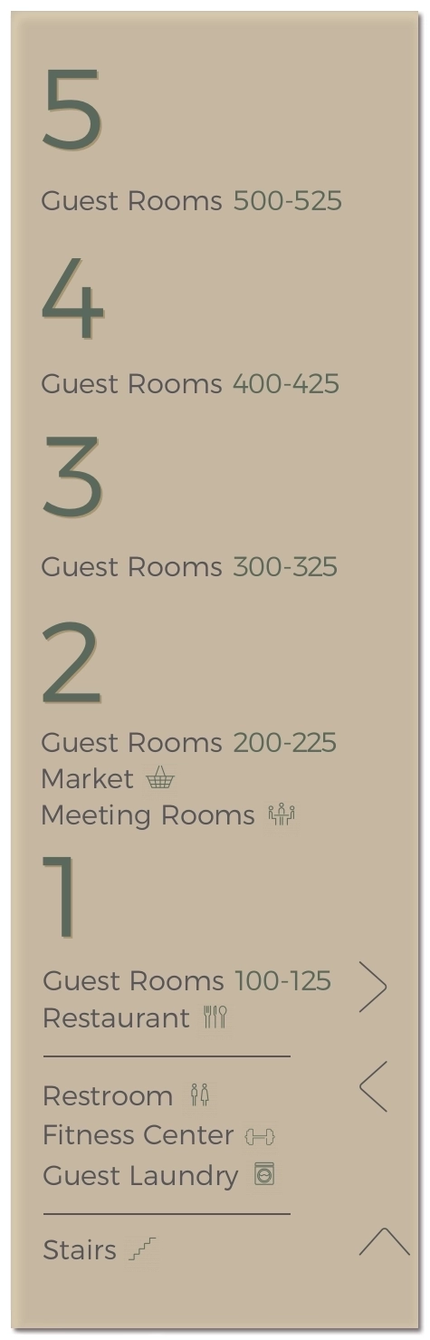 12-Line Directional Sign w/Symbols and Floor ID