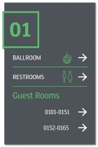 2-Line Floor ID Directional w/Guest Rooms