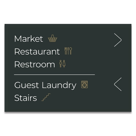 5-Line Directional Sign w/Symbols